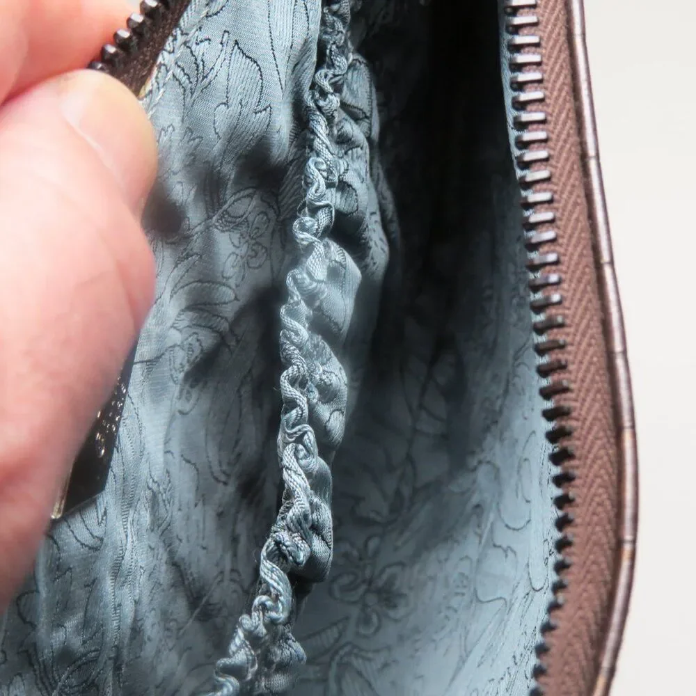 John Galliano Croc Embossed Leather Handbag